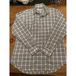 Peter Millar Shirt Men’s large Cotton Plaid Long Sleeve Button Down